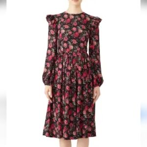 Alcoolique Floral Black and Red Dress. Size 42 (10 U S)